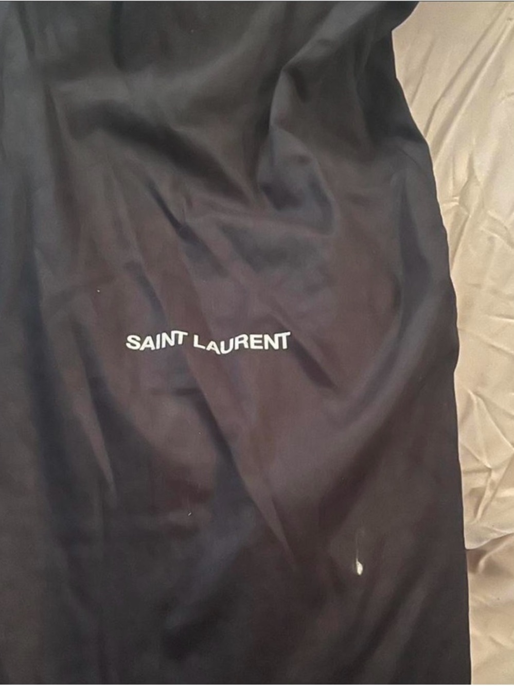 Saint Laurent Black Feather-Trim Velvet Knee Boots - Picture 3 of 5